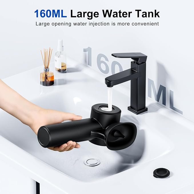Upgraded Ear Wax Removal, Electric Ear Cleaner with Mild Drying, Safe & Gentle Automatic Ear Cleaner, Cleaning with Dual-Compartment Design, Electric Ear Wax Removal 5 Pressure Settings, IPX7, Black