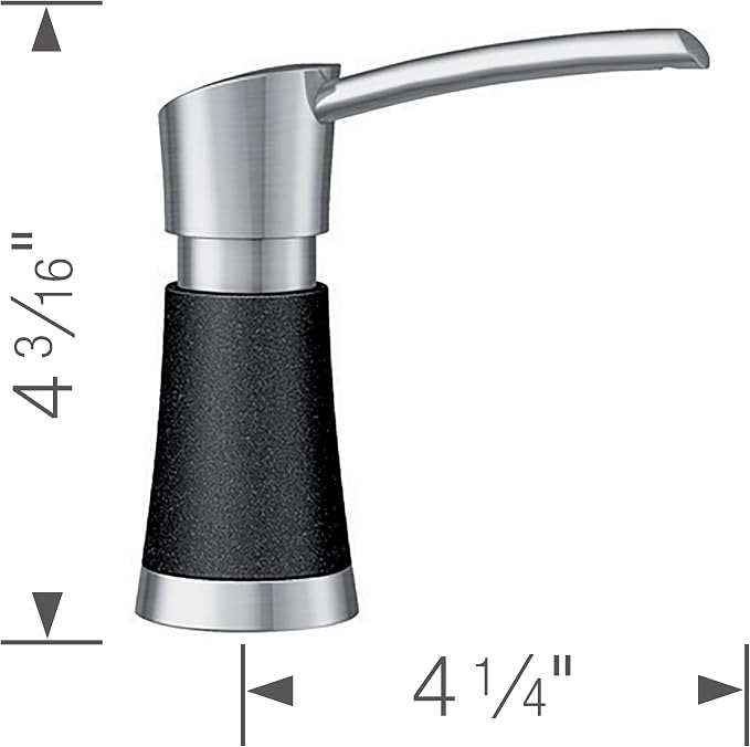 BLANCO 442049 Artona Soap Dispenser-Anthracite/Stainless Dual Finish Accessory, Small