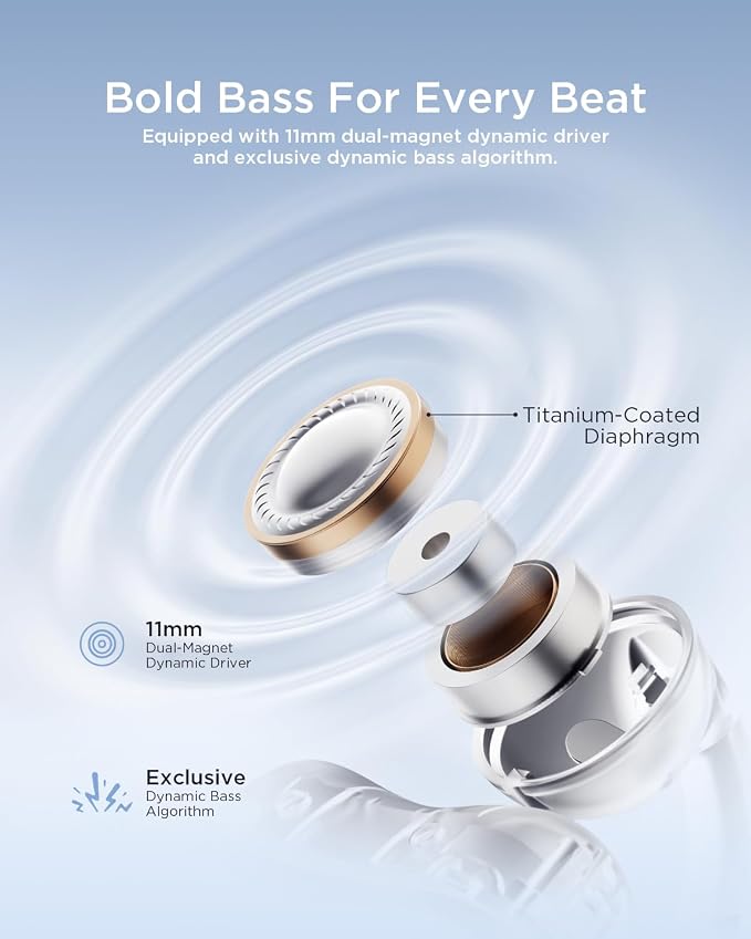 TALIX Open Ear Clip-On Earbuds X8 with AI ENC & Powerful Bass, Wireless Bluetooth 6.0, IPX4 Sweatproof Fitness Headphones, Physical Buttons, 5g Lightweight Ear Buds with Multi-Device Switching, Black