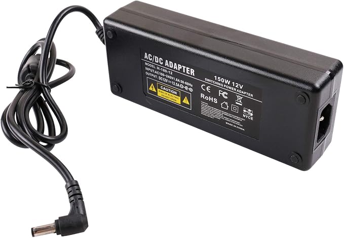 12V 12.5A Power Supply - COOLM 12Volt 12.5Amp 150W Adapter Charger Connector 5.5x2.5mm DC Plug Replacement 12V 10A 120W for LED Strip Light LED Driver CCTV Security System
