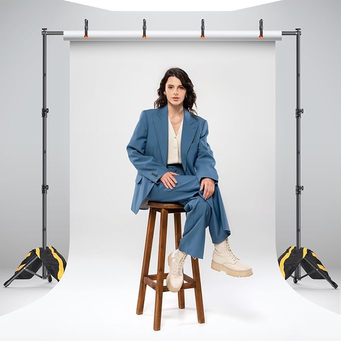 Backdrop Stand Kit - 6 Widths, 10x10ft Adjustable Background Stand for Parties & Studio Photography