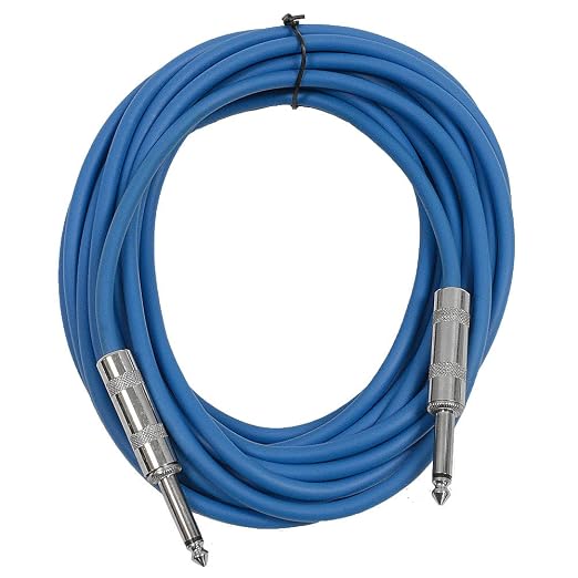 Seismic Audio SASTSX-25BGORYP 25-Feet TS 1/4-Inch Guitar, Instrument, or Patch Cable, Colored