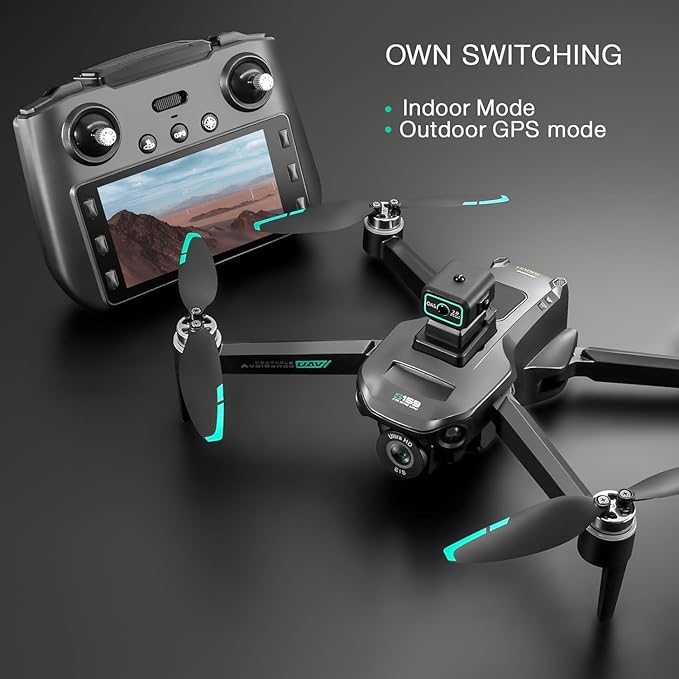 4K Camera Drone with GPS for Adults – 5G Remote Controller Features 5.9-Inch HD Screen, Obstacle Avoidance, One Key Return, Optical Flow Mode, Brushless Motor FPV, 60 Minutes Flight Time