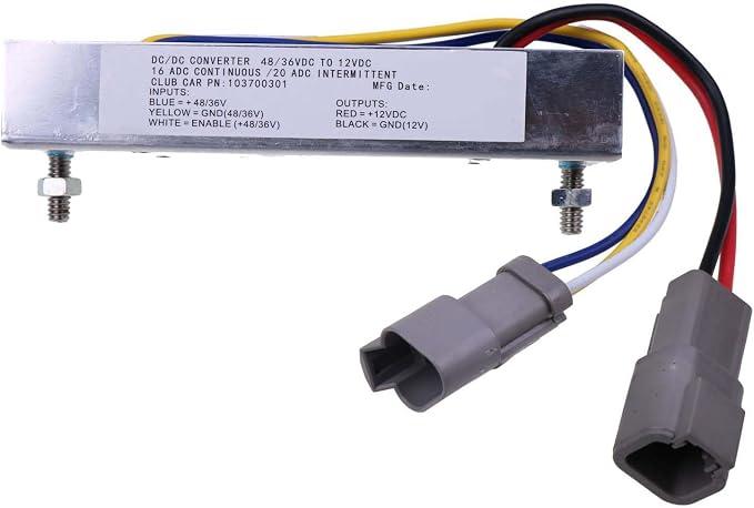 DC Converter 36/48V 103700301 Compatible with Club Car Golf Cart DS Precedent Tempo