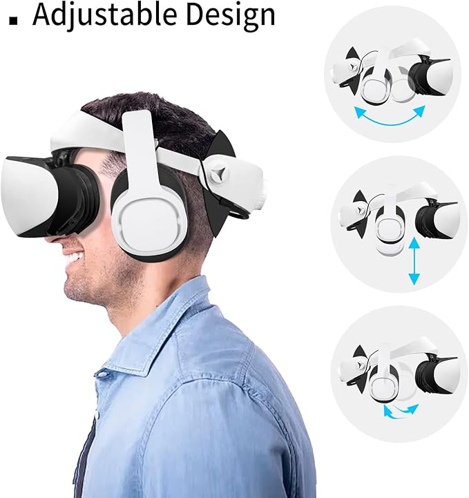Globular Cluster PH2 Stereo VR Headphones for PS VR 2 - Clip On Design Easy to Install and Remove - Looks Tidy with Cable Router - More Comforable Than in-Ear Buds -75mm x 90mm Earmuffs White