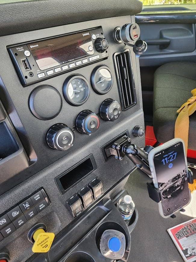 Smash Mount FL, Cascadia Phone Holder Kit 2018-2026, 1 inch RAM Compatible Accessories Holder for Semi Truck (Phone Mount Kit