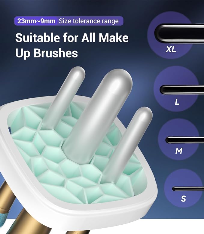 2026 Upgrade Makeup Brush Cleaner 【Industry NO.1-12x Cleaning Power】Make up Brush Cleaner Machine【International Certification - 0 Dust】 Electric Makeup Brush Cleaner,Suitable for all Brush，Grey