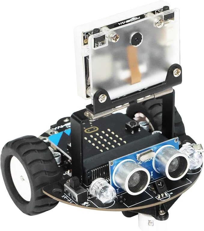 Yahboom Micro bit Smart Robot Car Tinybit Pro AI Visual Recognition Graphical Cooding Line Tracking Ultrasonic Sensor IR APP Control