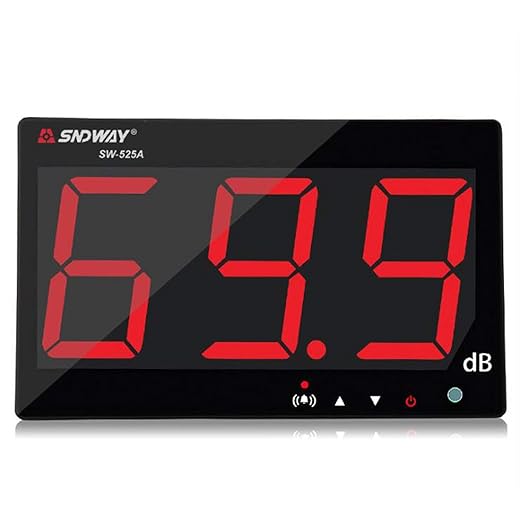 SNDWAY SW-525A 30-130dB Digital Sound Level Meter with Large LCD Display Noise Meter Decibel Wall Mounted Hanging (525A)