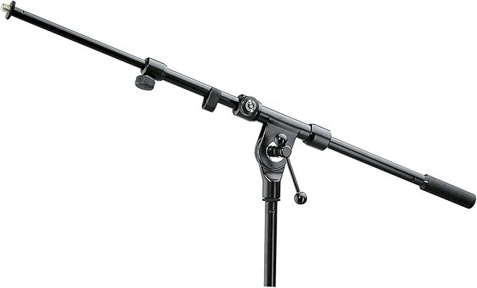 K&M - König & Meyer 21110.500.55 - Classic Two-Piece Telescopic Boom Arm - Smooth, Silent and Scratch Free Position Changes - Professional Grade for all Musicians - German Made - Black