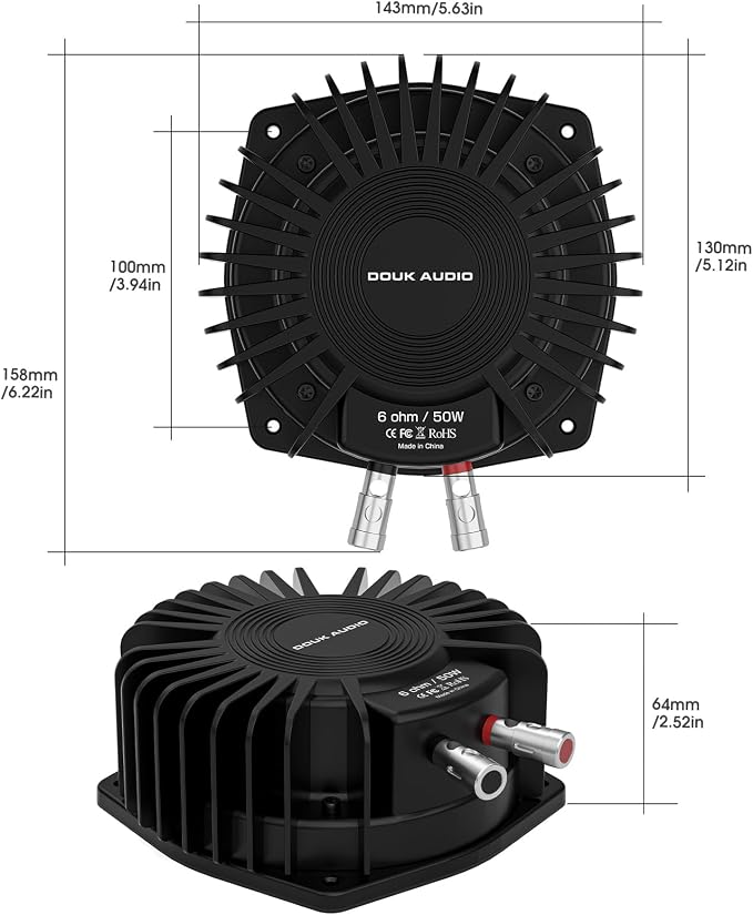 Douk Audio BS-1 Bass Shaker: 50W High Power Tactile Transducer - Subwoofer Lows for Home Theater, Car Audio & Gaming Chair Vibration Immersion (1 PC)