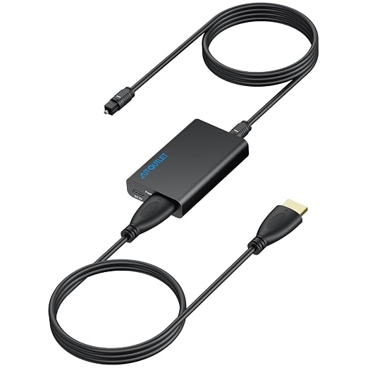 AUTOUTLET HDMI eARC to Optical Audio Adapter - eARC/ARC to Optical Converter for TVs, Soundbars, Home Theaters, and Audio Systems, Support 192KHz Sampling Rate, Dolby 5.1 and DTS 5.1(NO CEC)