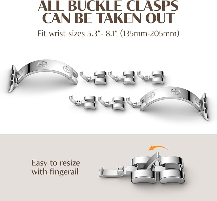 Missair Compatible with Apple Watch Band 38mm 40mm 41mm 42mm 44mm 45mm 46mm 49mm, Stainless Steel Metal Strap Women Dressy Bracelet Wristband for iWatch Series 11 10 9 8 7 6 5 4 3 2 1 SE Ultra