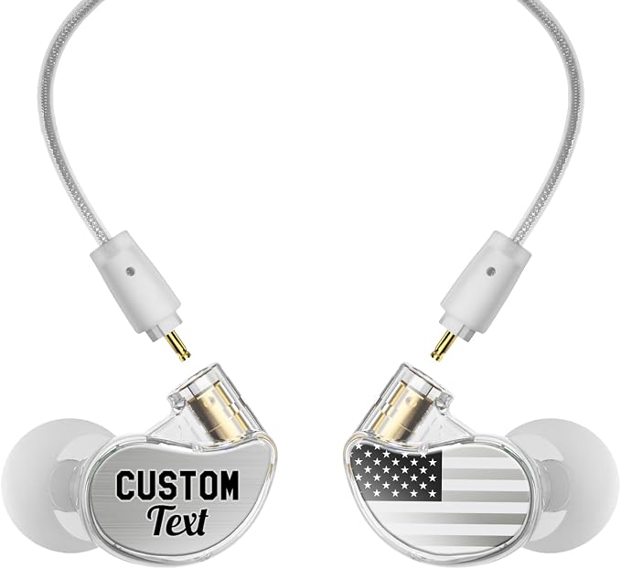 MEE audio Personalized M6 PRO in Ear Monitor Headphones for Musicians w/Engraved Metal Faceplates: Choose an Artwork and/or Add Custom Text, Noise Isolating Professional Earbuds w/Replaceable Cables
