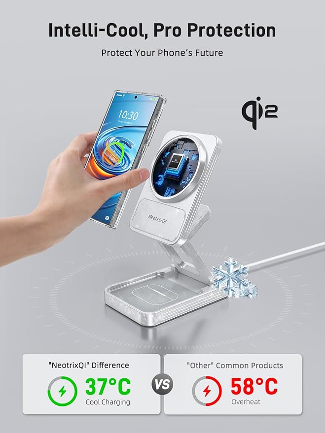 Magnetic Wireless Charger for Samsung, Aluminum Alloy 3 in 1 Charging Station for Samsung Galaxy S26 Ultra/Z Fold7/Flip7/Buds4, Qi2 Foldable Travel Watch Charger for Galaxy Watch 8/Ultra/7
