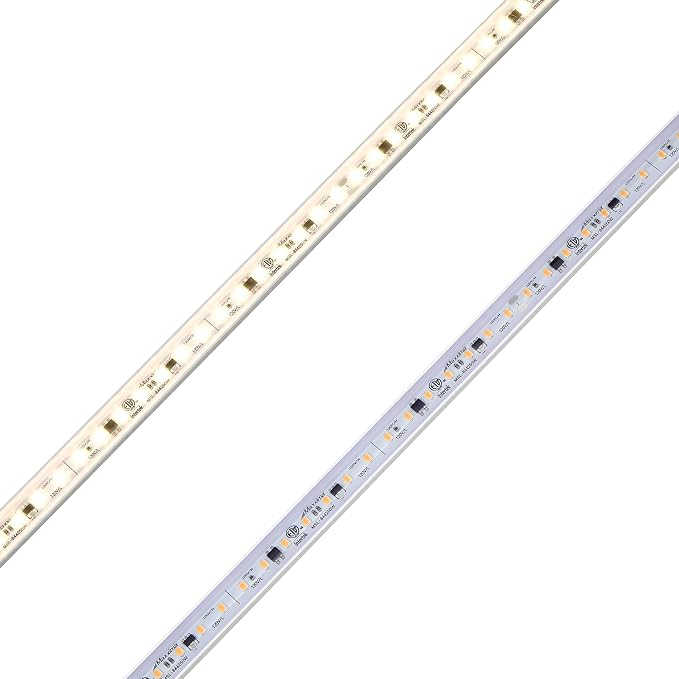 Maxxima 84 in. Hardwired LED Under Cabinet Strip Light, 3220 Lumens, 3000K Warm White, Kitchen and Living Room 120V White Cove Lighting, No Power Supply Needed