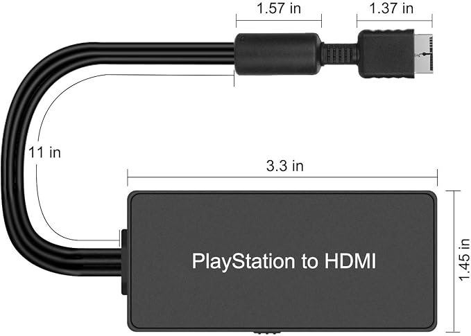 Y.D.F PS2 to HDMI Adapter PS2 HD-Link Cable Converter Support 4:3/16:9 Screen Aspect Ratio Switch Works for PlayStation 1/ PlayStation 2 HD Link Cable PS1 HDMI Adapter Converter