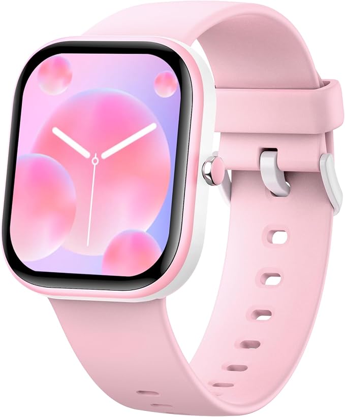 Nyonio Kids Watch with Fitness Tracker No Phone/APP Needed,19 Sport Mode,1.5" DIY Dial,IP68 Waterproof,Sleep Monitor,Pedometers,Heart Rate,Great Birthday Gift for Boys Girls Teens 6-14 (Pink)