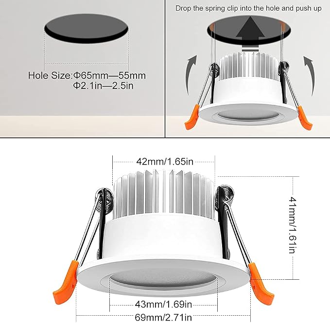 LightingWill 2 Inch Recessed Lighting, Smart WiFi LED Downlight, 5W LED Ceiling Light Compatible with Alexa/Google Assistant, Dimmable RGB & 2700K-6500K, 120V with LED Driver (4 Pack)