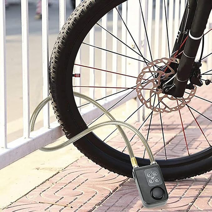 Mengshen Bike Lock with Remote Control Anti-Theft Vibration Alarm IP55 | Anti-theft Vibration Alarm, 31 Inch Cable Length, IP55 Waterproof