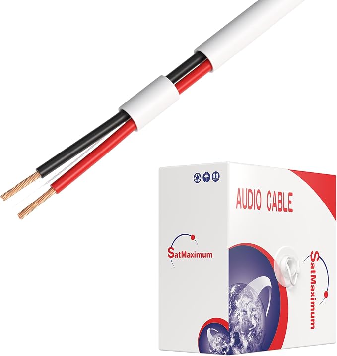 Cables Direct Online 50FT 16/2 Speaker Wire CL2 Rated Indoor Low Voltage Copper Clad Aluminum (CCA) 16 Gauge 2 Conductors Cable with Easy Pull Box – Perfect for in-Wall Installation