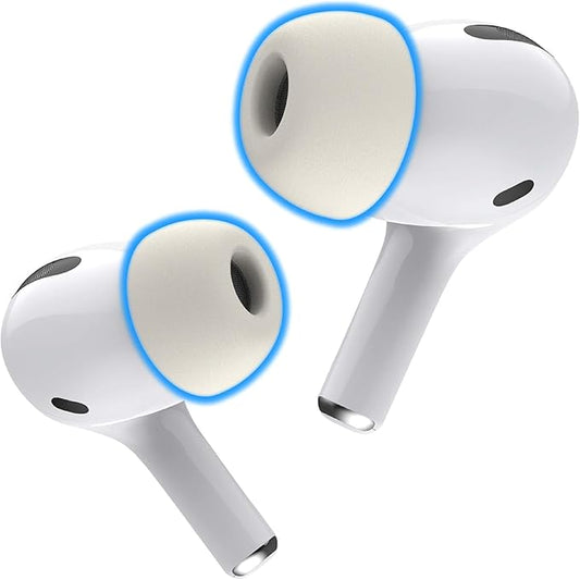 Foam Masters Memory Foam Ear Tips for AirPods Pro 3rd Gen (2025) Only | Comfortable | Secure | Better Noise Cancellation | Version 3.0 Replacement Buds (Medium - 3 Pairs, White)