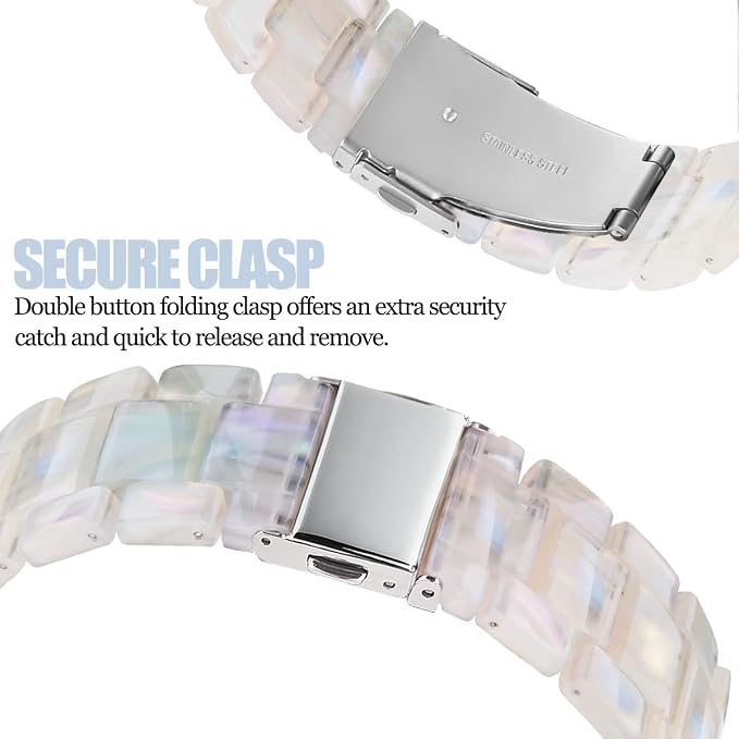 V-MORO Resin Band Compatible with Apple Watch Bands 42mm/41mm/40mm/38mm iWatch Series 11/10/9/8/7/6/5/4/3/2/1/SE Fashion Lightweight Strap Bracelet Wristband Women-Aurora
