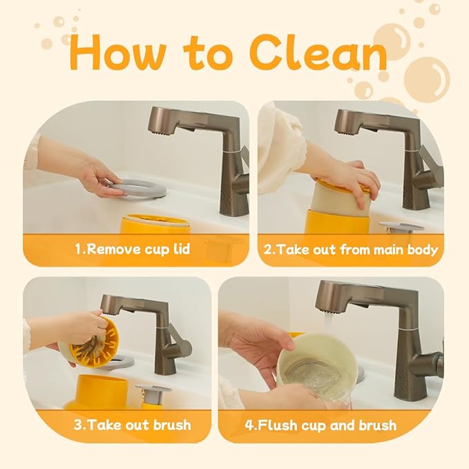 Mechanical Dog Paw Cleaner-Manually Driven Spinning-Cup Washer for All Breeds (Small-Medium)