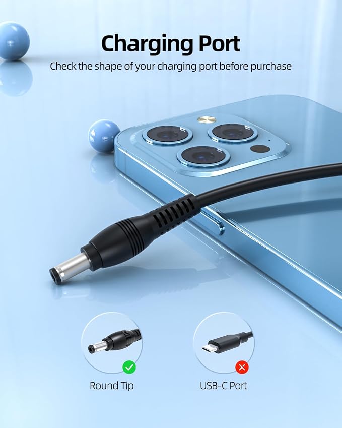 Superer 19V Charger Fit for Anker Nebula Mars, Mars Lite, II, II Pro, Nebula Vega, Solar, for XGIMI Elfin Flip, Z6 Polar, Mogo Series, Mogo Pro, MogoPro+, Vibe One Portable Projector AC Adapter Power