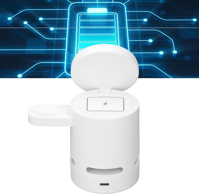4 in 1 Magnetic Wireless Charging Station, Magnetic Phone & Watch Charger Station, Fast Charging RGB Charger for Phone Earbud Watch