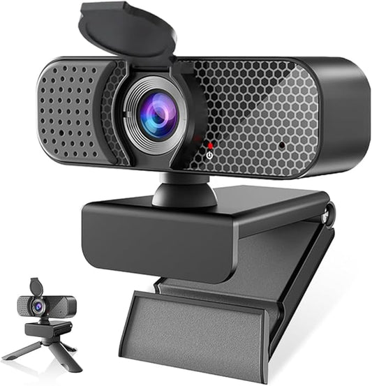 1080P Webcam PC Webcam with Microphoneand Physical Privacy Cover, Noise-CancelingMicrophone, Auto Light Correction, Ultra WideAngle for Conferences/Online Courses/LiveStreaming/Zoom/YouTube