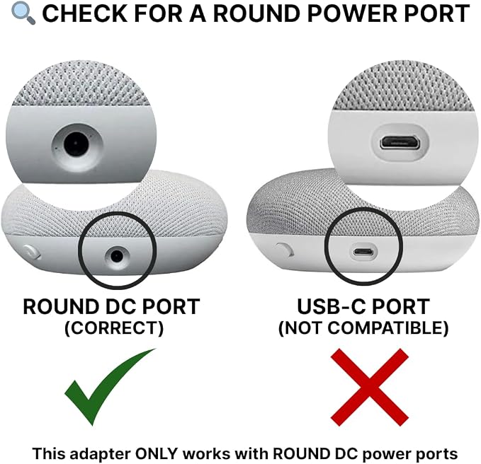 6-Foot Power Adapter Compatible with Google Nest Mini, Nest Hub, Nest WiFi Router and Nest WiFi Point Power Cable (Long)