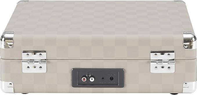 Crosley CR8005F-AC Cruiser Plus Vintage 3-Speed Bluetooth in/Out Suitcase Vinyl Record Player Turntable, Almond Checkerboard