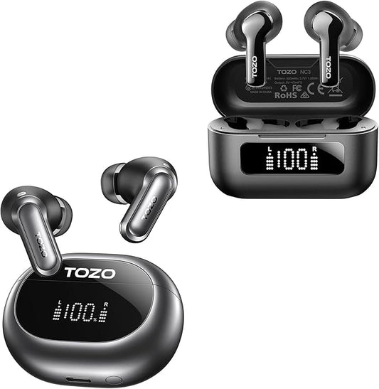 TOZO NC20 Active Noise Cancelling Wireless Earbuds Hybrid Active Noise Cancelling Wireless Earbuds with 6 Mics AI Clear Call Ear Buds