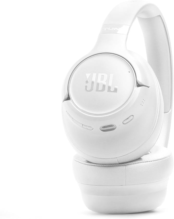 JBL Tune 730BT - Wireless Over-Ear Bluetooth® 6.0 Headphones with Powerful JBL Pure Bass Sound, 2 beamforming mics for Perfect Calls, Up to 76 Hours of Battery Life, & Multi-Point Connection (White)
