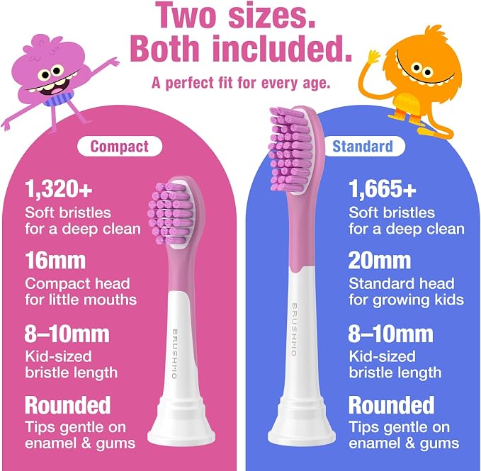 Brushmo x Super Simple Songs Kids Sonic Electric Toothbrush for Ages 3+, Featuring Jimmy, 3 Gentle Modes, 2 Brush Heads, Travel Case, Rechargeable with Wall Adapter (BM03)