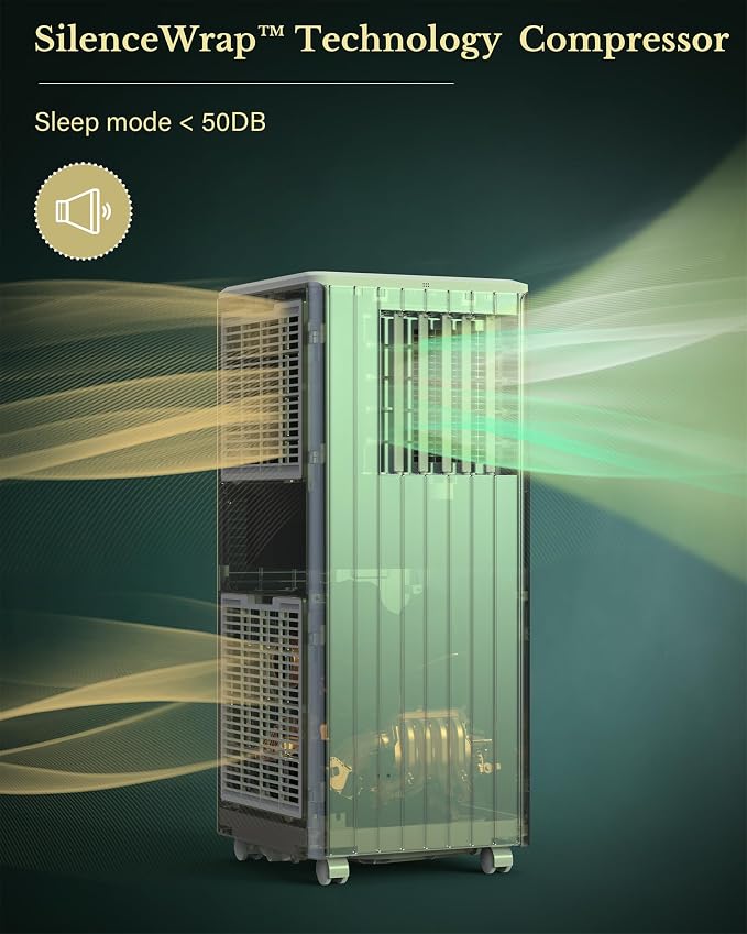 Hipicute Room Portable Air Conditioner, 8,000 BTU Window Air Conditioner Up to 350 Sq.Ft, 4 Modes Portable AC with Cooling, Fan, Dehumidifier & Sleep Mode, Remote Control, LED Display