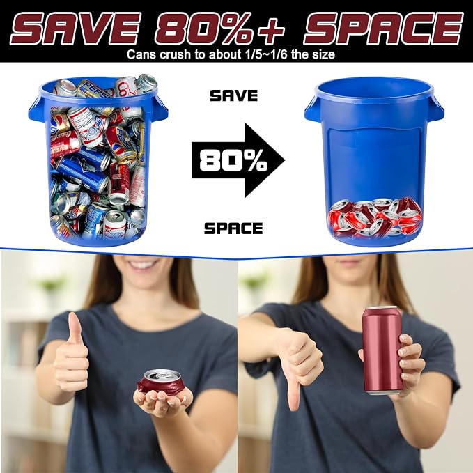 Electric Aluminum Can Crusher, Automatic Can Crushers for Recycling 8oz, 12oz & 16oz Cans, Fill 8 cans at a Time, for Recycling Aluminum Seltzer, Cola, Beer Cans