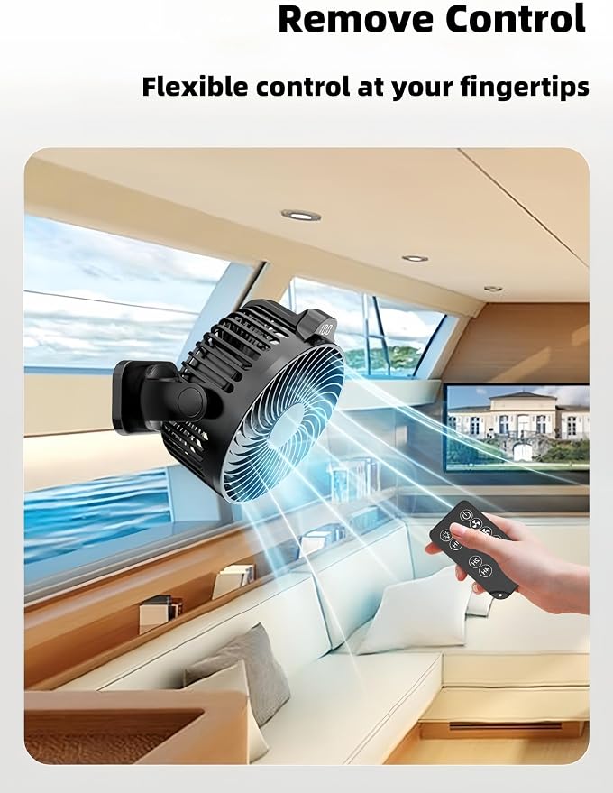 [Upgraded 2X Magnet] 2-Pack Magnetic Cruise Approved Fan with LED Display, 12000mAH Battery Operated Fan, Timer & Light, Fits for Cruise Ship Cabin, Sleeping, Camping, Travel & Cruise Essentials 2026