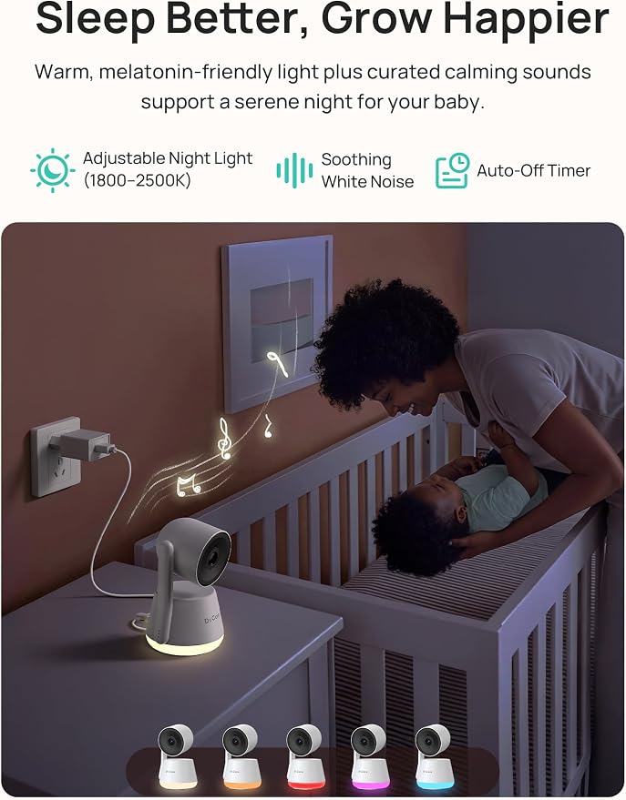 Dr.Care LumiView Plus Smart WiFi Baby Monitor with Clip Mount - 5.5" 1080P Split Screen & 2K Camera, Privacy Mode, Cry & Motion Alerts, 5000mAh Removable Battery, RGB Night Light, HD Night Vision