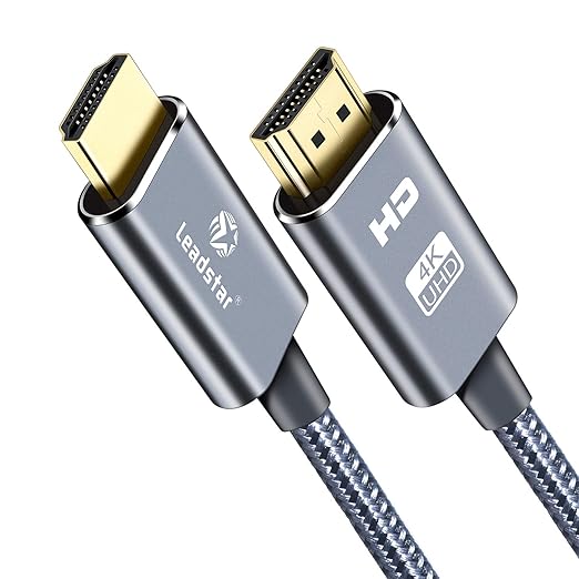 LEADSTAR HDMI Cable 4K 10 ft / 3m, High Speed HDMI 2.0 Cord Braided | 4K@60Hz, Ultra HD, 2160p, ARC, HDR, 3D, HDCP 2.2 | for Xbox, PS5, TV, Laptop, Monitor