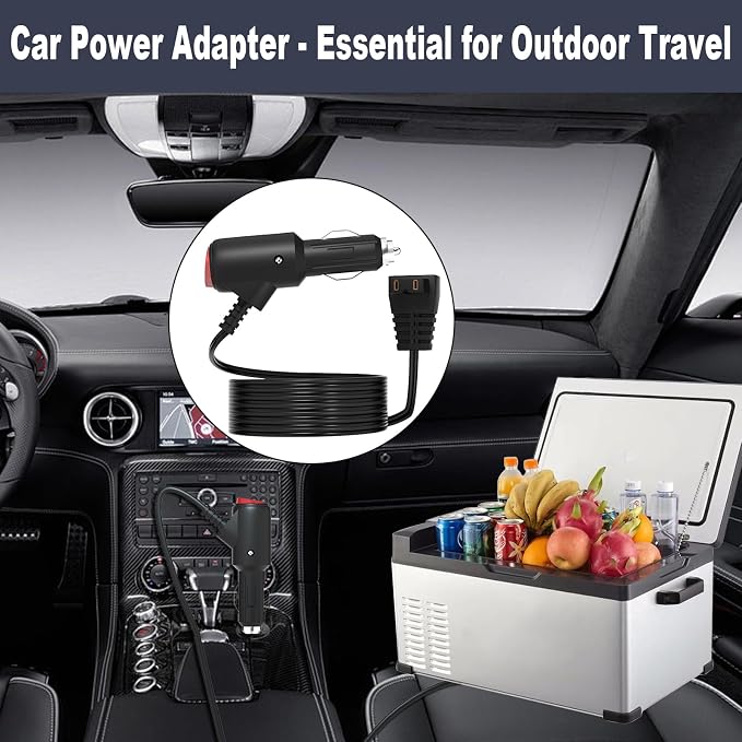 Power Cord Kit for Car Refrigerator Compatible with Alpicool, Bodega, Euhomy, BougeRV, ARB, ICECO, Setpower, JoyTutus Car Refrigerator Power Adapter