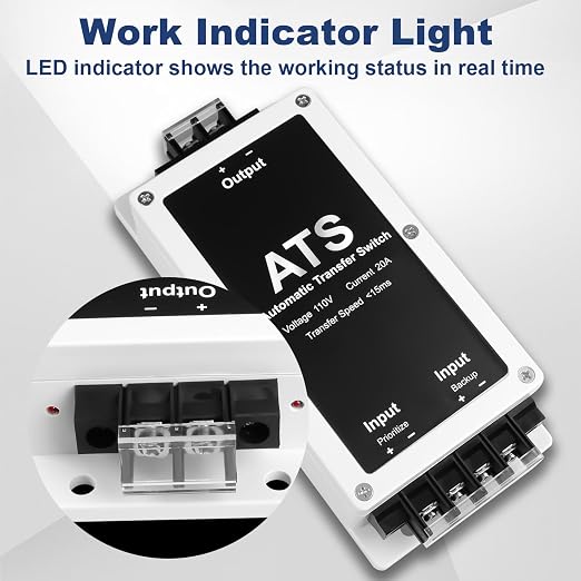 AC 110V 20A Dual Power Automatic Tranfer Switch,Two Ways 0.015S High Speed Tranfer Switch, ATS Auto Transfer Switch