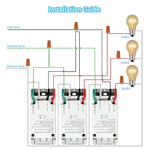 Milfra Touch Smart Switch - 3 Gang, WiFi Light Switches, Alexa Compatible, Neutral Wire Needed, No Hub Required