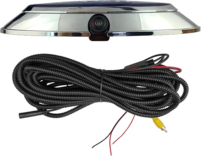 Aftermarket Emblem Backup Camera with Housing Bezel Kit Fit for Ford F150 F250 F350 F450 F550 (2004-2016), HD 700TVL Night Vision, RCA Input Reverse Camera, IP69K Waterproof for Trucks