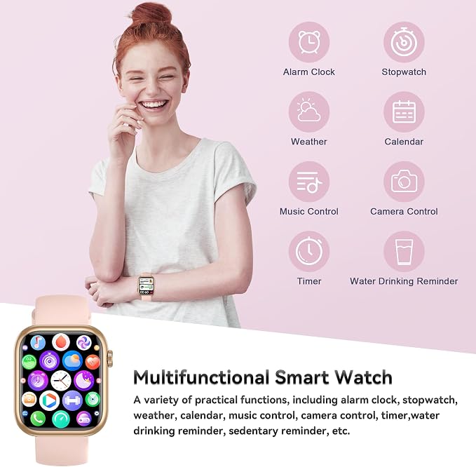 Smart Watch for Men Women(Answer/Make Call), 1.83" Fitness Watch with Heart Rate/Blood Pressure/Blood Oxygen, Pedometer, Sleep Tracker,120+ Sport Modes, IP68 Waterproof Fitness Tracker for Android iOS