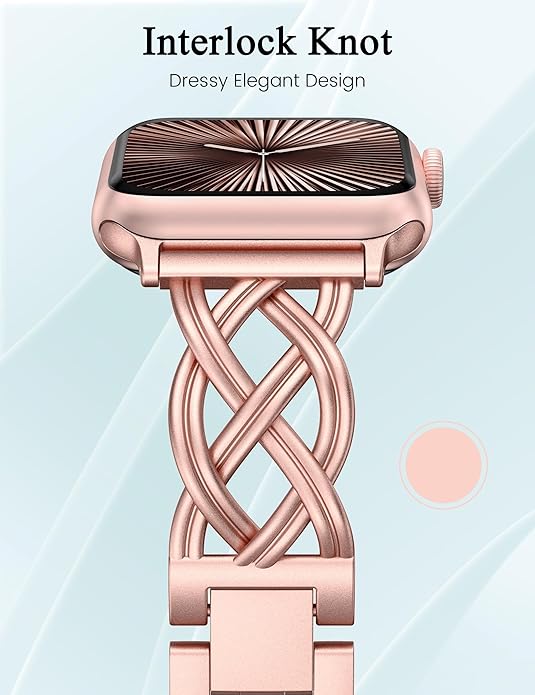 TOYOUTHS Dressy Bracelet Compatible with Apple Watch Bands 38/40/41/42/44/45/46/49mm Women, Celtic Stainless Steel Metal Fancy Nice Pretty Strap for iWatch Series 11 10 9 8 7 6 5 4 Ultra/SE 3 2 1