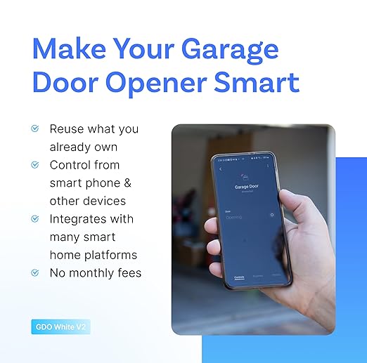 Konnected Smart Garage Door Opener White - Retrofits Garage Door Openers - Control with Alexa, SmartThings, Home Assistant, Hubitat, Control4, HomeSeer - Make Your Garage Door Opener Smart