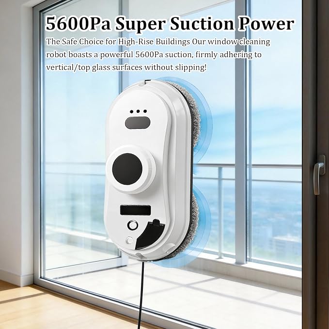 Window Cleaning Robot with Ultrasonic 5600PA Auto Water Glass Cleaning Automatic Smart Robot Cleaner,Window Vacuum Cleaner with Control Windows