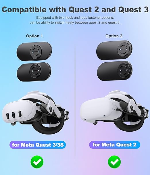 Head Strap for Quest 3/3S & Quest 2 with Battery, Comfor VR Accessory with 2 Adjustable Knobs to Adjust for Head Fit, Elite Strap with 7500mah Battery & Charging Station for Extended 3H Playtime